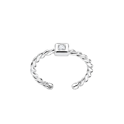 Wholesale Silver Square Twisted Toe Ring