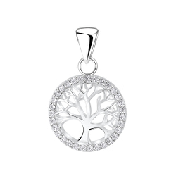 Wholesale Silver Tree Of Life Cubic Zirconia Pendant