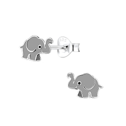 Wholesale Siver Elephant Stud Earrings