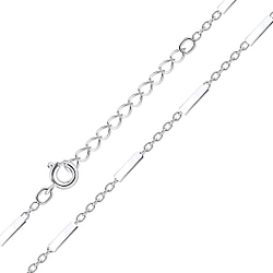 Wholesale 35cm Silver Cable Bar Choker Necklace With Extension
