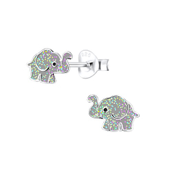Wholesale Siver Elephant Stud Earrings