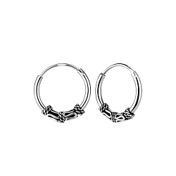 Wholesale 12mm Silver Bali Hoop Earrings