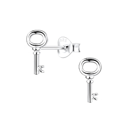 Wholesale Silver Key Stud Earrings