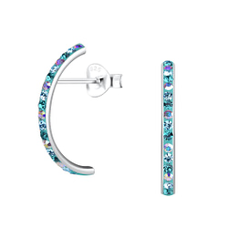 Wholesale Silver Crystal Stud Earrings