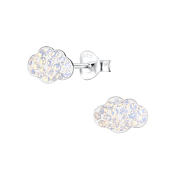 Wholesale Silver Cloud Crystal Stud Earrings