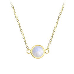 Wholesale Silver Rainbow Moon Stone Necklace