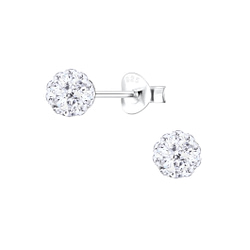 Wholesale 5mm Silver Crystal Ball Stud Earrings