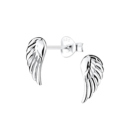 Wholesale Silver Wing Stud Earrings
