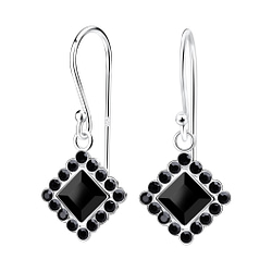 Wholesale Silver Square Crystal Earrings