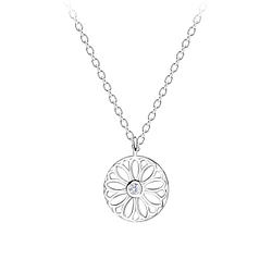 Wholesale Silver Flower Necklace