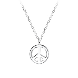 Wholesale Silver Peace Symbol Necklace