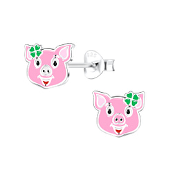 Wholesale Silver Pig Stud Earrings