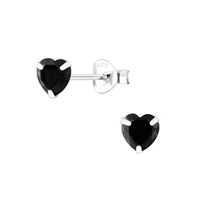 Wholesale 5mm Heart Cubic Zirconia Silver Stud Earrings