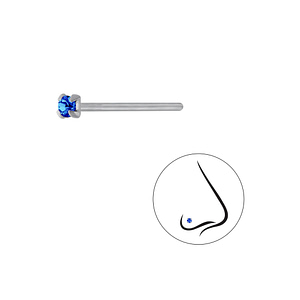 Wholesale 1.5mm Round Crystal Silver Nose Stud - Pack of 10