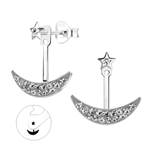 Wholesale Silver Moon and Star Ear Jacket
