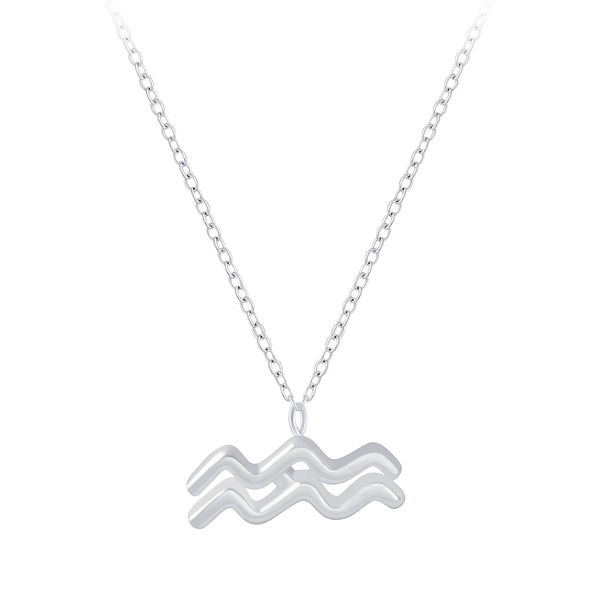 Wholesale Silver Aquarius Zodiac Sign Necklace
