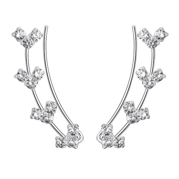 Wholesale Silver Cubic Zirconia Ear Climbers