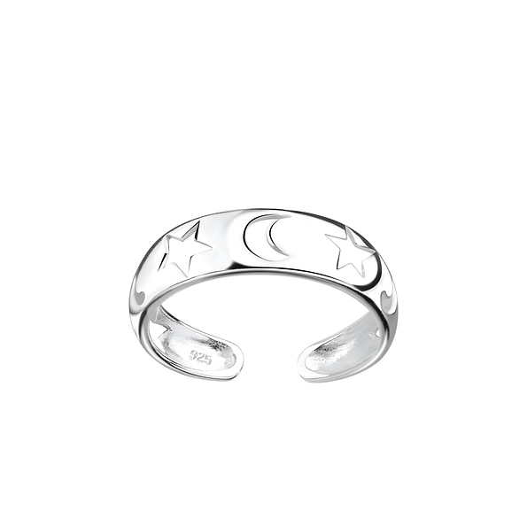 Wholesale Silver Moon and Star Toe Ring