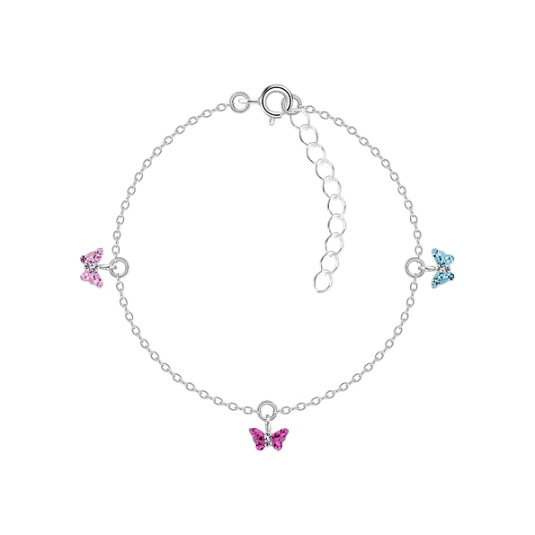 Wholesale Silver Butterfly Crystal Bracelet