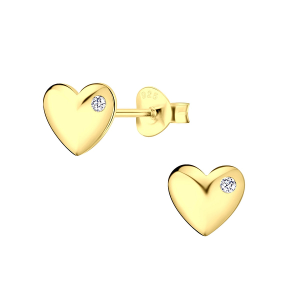 Wholesale Silver Heart Cubic Zirconia Stud Earrings