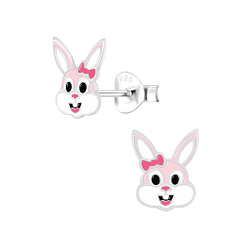Wholesale Silver Bunny Stud Earrings