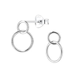 Wholesale Silver Twisted Circle Stud Earring