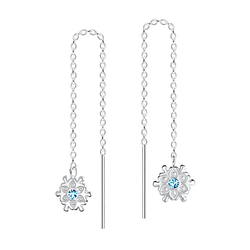 Wholesale Silver Thread Through Snowflake Earrings