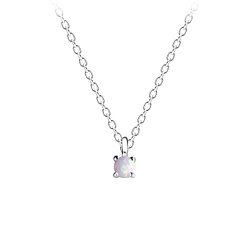 Wholesale 3mm Opal Silver Necklace