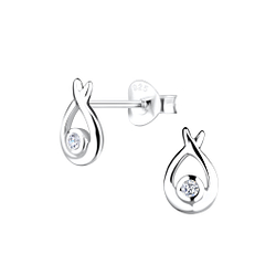 Wholesale Silver Tear Drop Stud Earrings