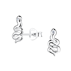 Wholesale Silver Snake Stud Earrings