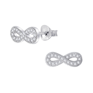 Wholesale Silver Infinity Stud Earrings