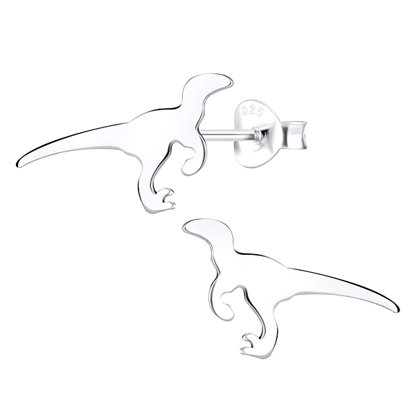 Wholesale Silver Velociraptor Dinosaur Stud Earrings