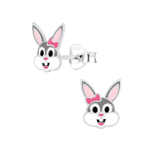 Wholesale Silver Bunny Stud Earrings