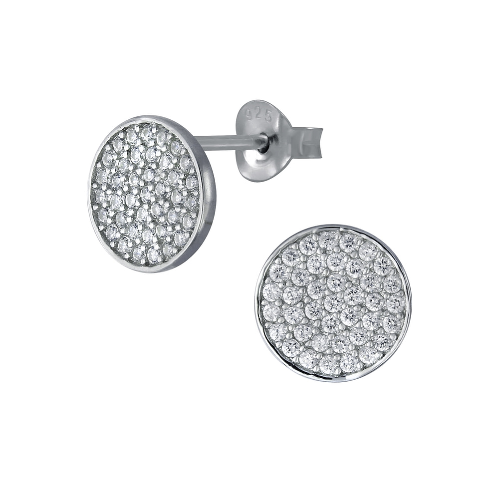 925 Silver Jewelry | Silver Round Stud Earrings - 4504