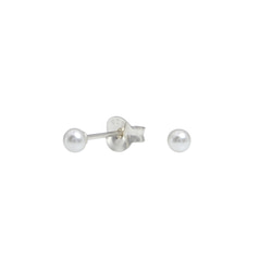 Wholesale 3mm Pearl Silver Stud Earrings