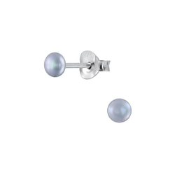 Wholesale 3mm Fresh Water Pearl Silver Stud Earrings