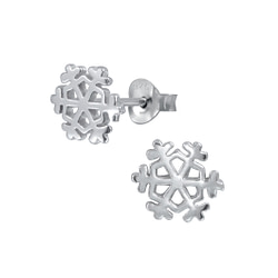 Wholesale Silver SnowFlake Stud Earrings