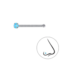 Wholesale 2mm Round Cubic Zirconia Silver Nose Stud With Ball
