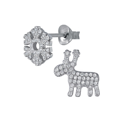 Wholesale Silver Reindeer and Snowflake Stud Earrings