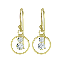 Wholesale Silver Circle Crystal Earrings