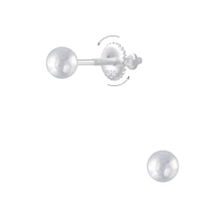 Wholesale 4mm Silver Ball Screw Back Earrings