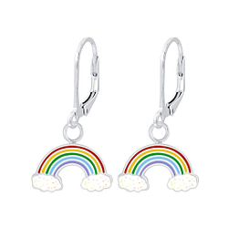 Wholesale Silver Rainbow Lever Back Earrings