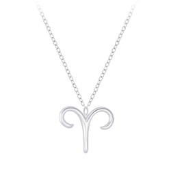 Wholesale Silver Aries Zodiac Sign Necklace
