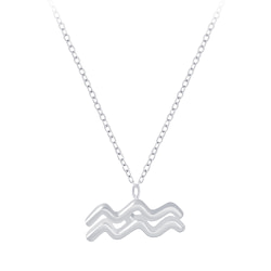 Wholesale Silver Aquarius Zodiac Sign Necklace