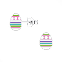 Wholesale Silver Easter Egg Stud Earrings