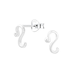 Wholesale Silver Leo Zodiac Sign Stud Earrings