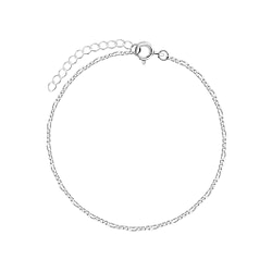 Wholesale 18cm Silver Figaro Bracelet