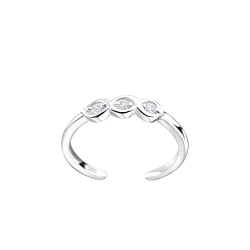 Wholesale Silver Cubic Zirconia Toe Ring