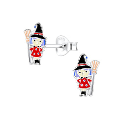 Wholesale Silver Witch Stud Earrings