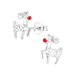 Wholesale Silver Reindeer Stud Earrings